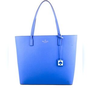 Kate Spade Blue Tote with Leather Finish and Gold Detail